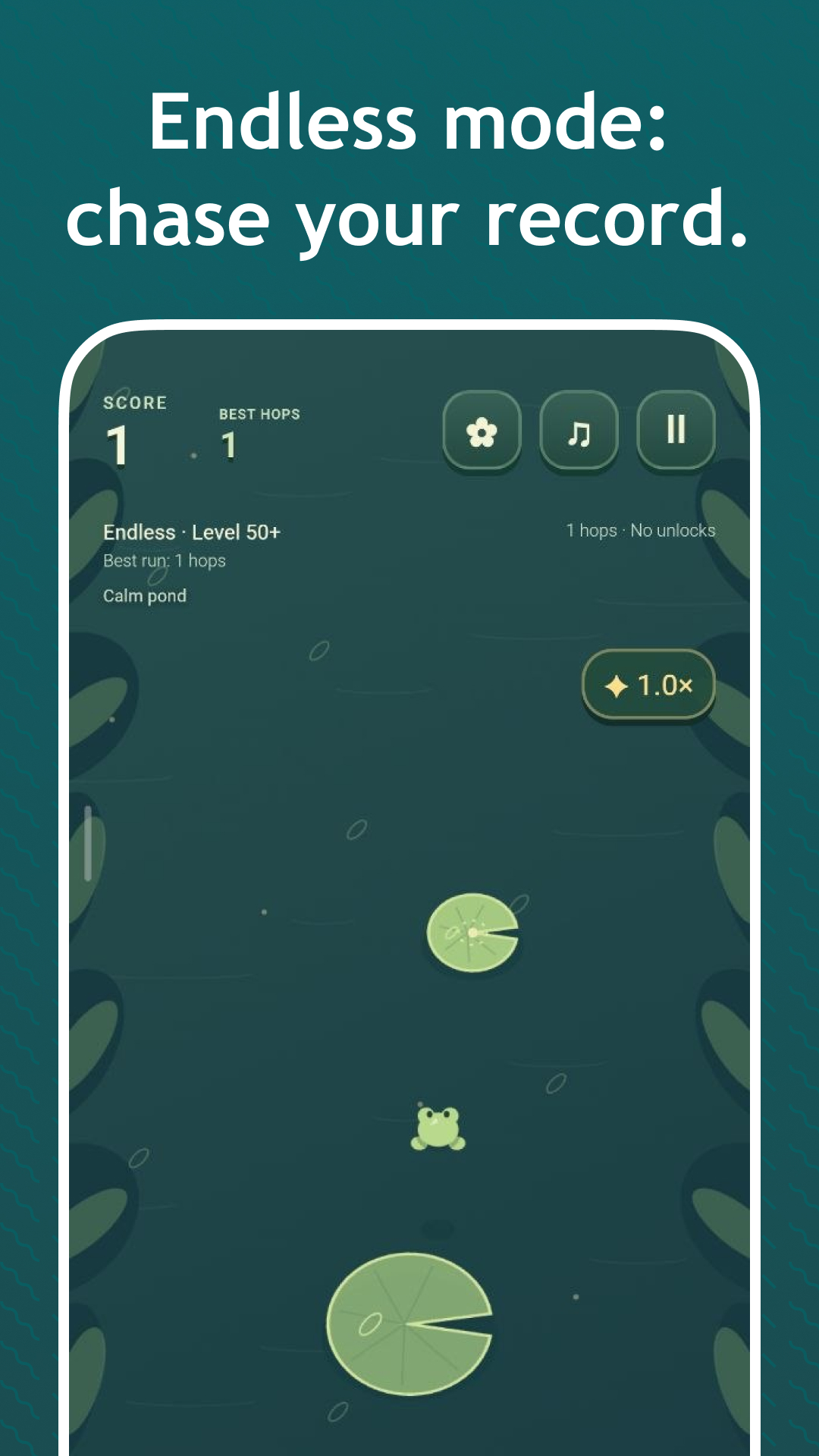 Moss Hop Endless mode promotional gameplay screenshot